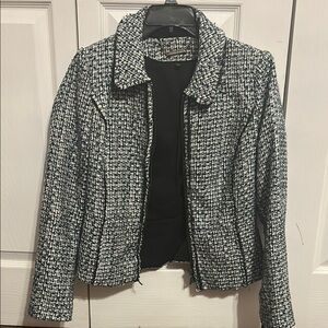 White House Black Market Monochrome Tweed Blazer